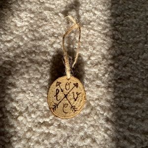 Love Wood Burned Ornament